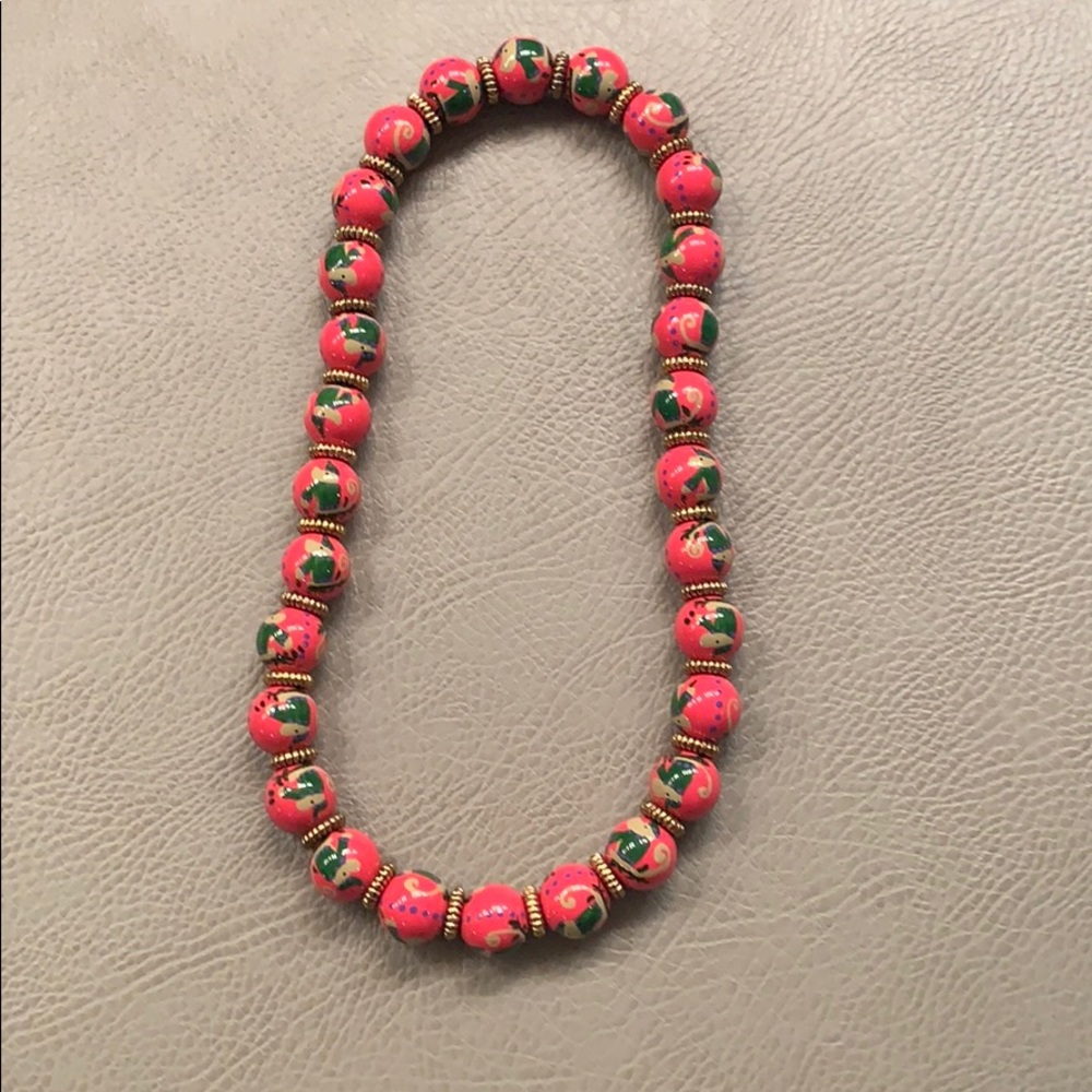 Monkey Design Painted Beaded Necklace